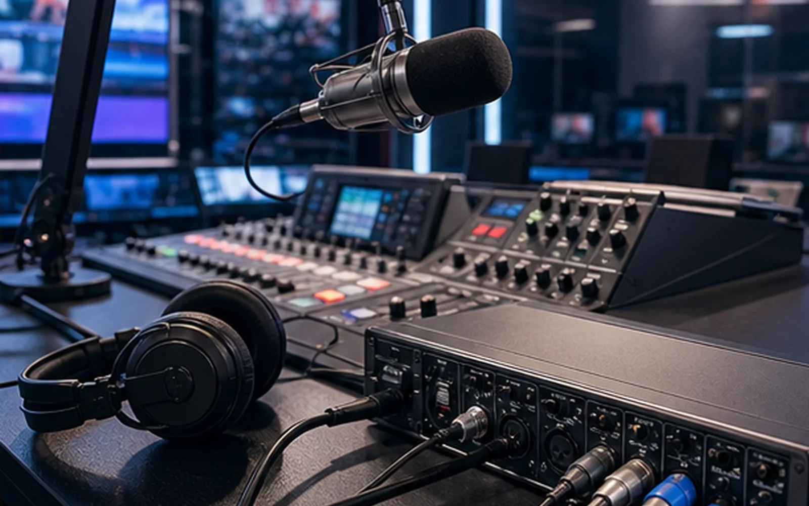 Professional broadcast audio cable connections