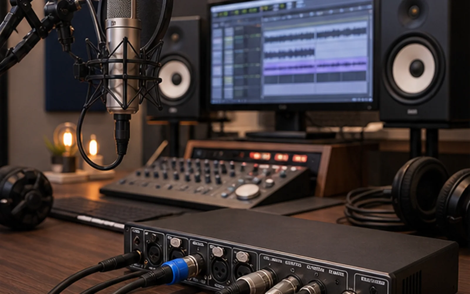 Professional recording studio audio equipment