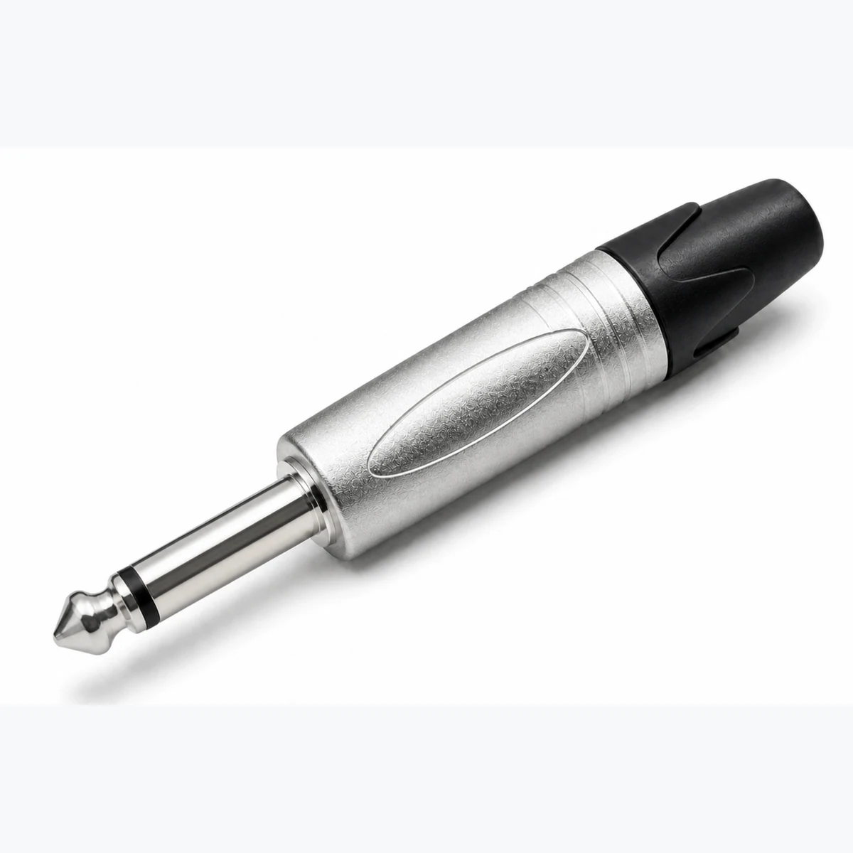 Silver 6.35mm mono phone plug