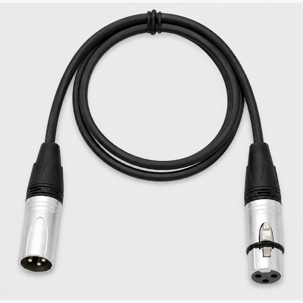 XLR cable assembly with silver connectors